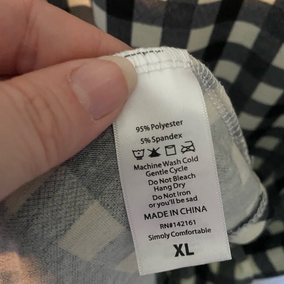 New Lularoe XL Carly Dress Black and White plaid - Picture 4 of 5